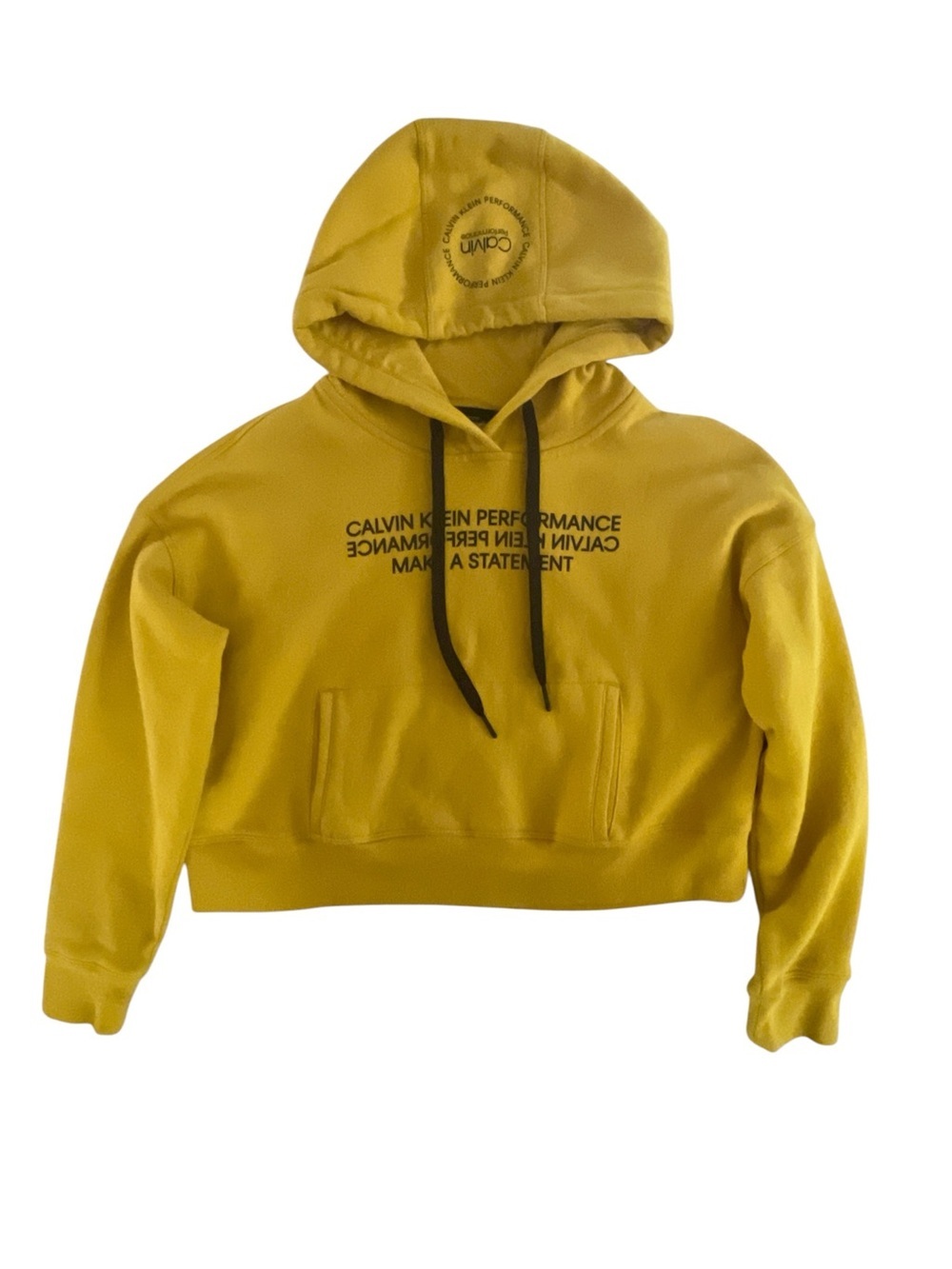 Calvin Klein Performance size: M yellow crop top hoodie
